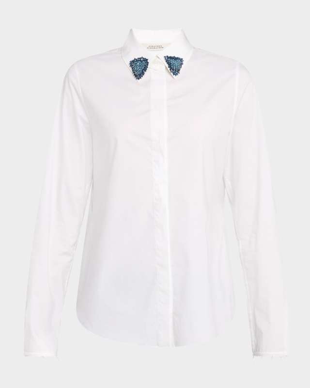 Pure Power Bead-Embellished Poplin Blouse